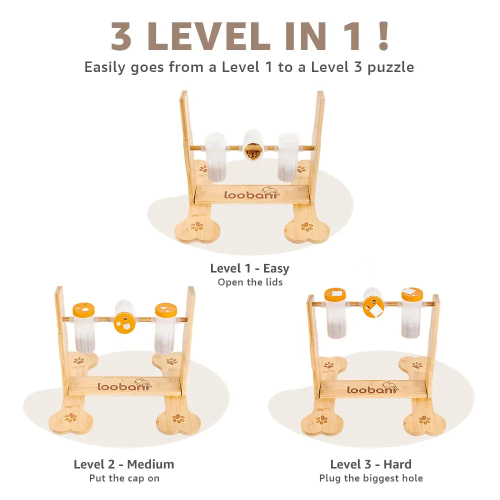3-Bottle Dog Puzzle Toy Feeder